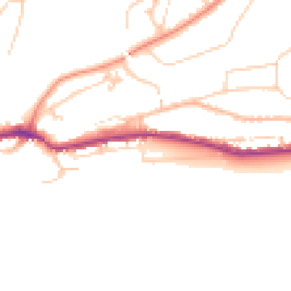 Daytime road noise heatmap for TN38 0AE