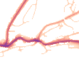 Daytime road noise heatmap for TN38 0AU