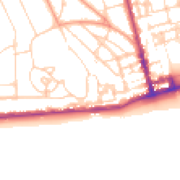 Daytime road noise heatmap for TN38 0BA