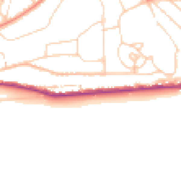 Daytime road noise heatmap for TN38 0BP