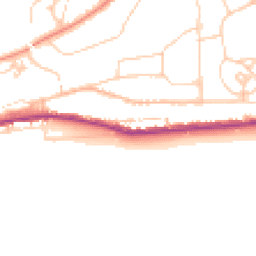 Daytime road noise heatmap for TN38 0BT