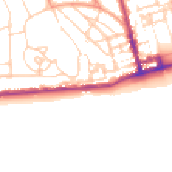 Daytime road noise heatmap for TN38 0BU