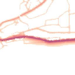 Daytime road noise heatmap for TN38 0BX