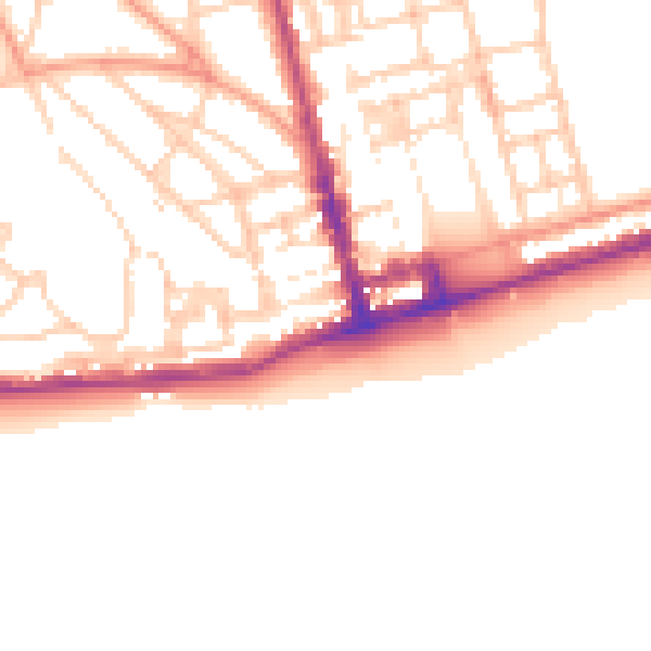 Daytime road noise heatmap for TN38 0DA