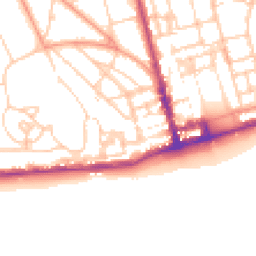 Daytime road noise heatmap for TN38 0DF