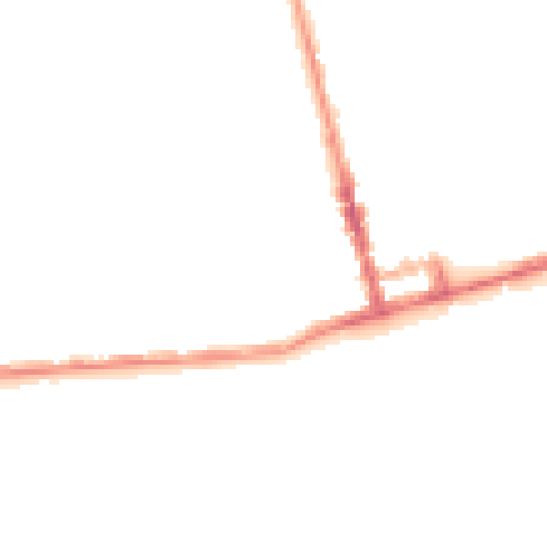 Night-time road noise heatmap for TN38 0DF