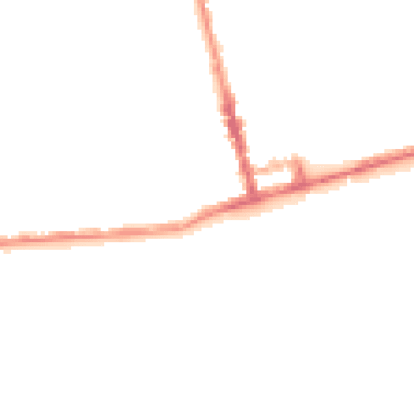 Night-time road noise heatmap for TN38 0DP