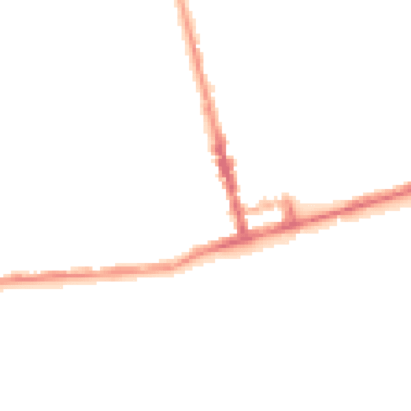 Night-time road noise heatmap for TN38 0ET