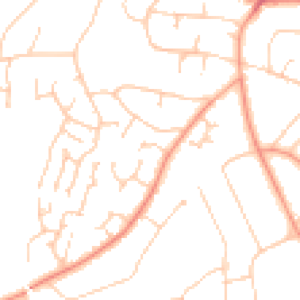 Daytime road noise heatmap for TN38 0FS