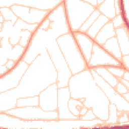 Daytime road noise heatmap for TN38 0LP