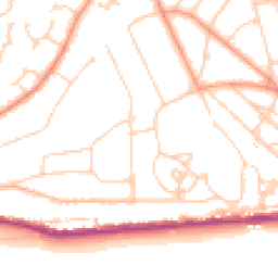 Daytime road noise heatmap for TN38 0LZ