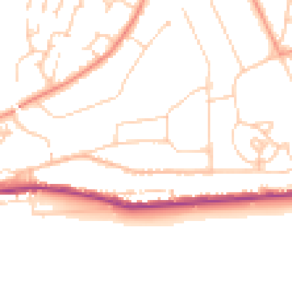 Daytime road noise heatmap for TN38 0NN