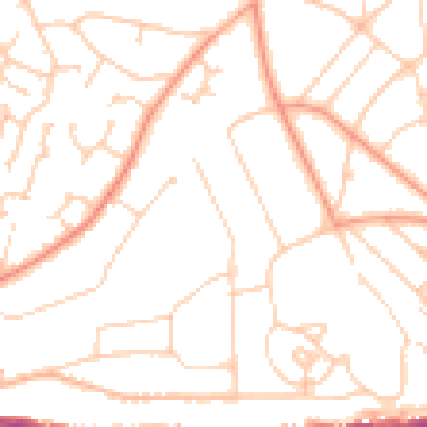 Daytime road noise heatmap for TN38 0NY