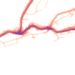 Daytime road noise heatmap for TN38 8AQ