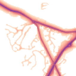 Daytime road noise heatmap for TN38 8BQ