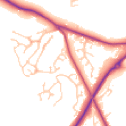 Daytime road noise heatmap for TN38 8BS
