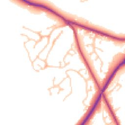 Daytime road noise heatmap for TN38 8BW