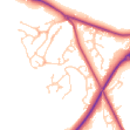 Daytime road noise heatmap for TN38 8ET