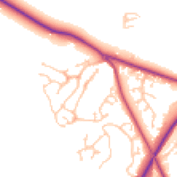 Daytime road noise heatmap for TN38 8EW