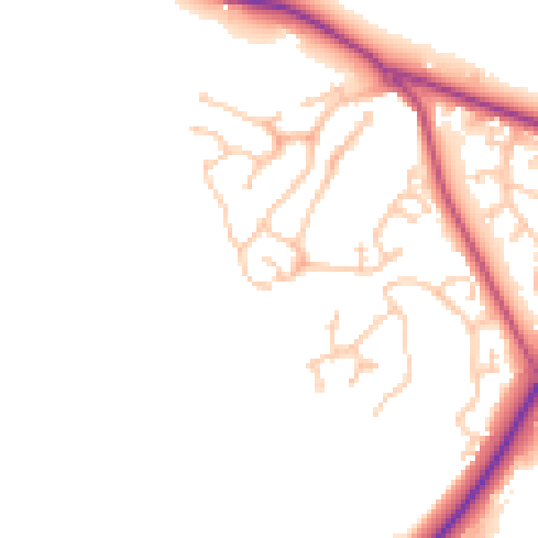 Daytime road noise heatmap for TN38 8EX