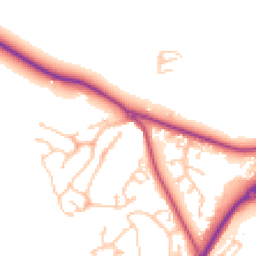 Daytime road noise heatmap for TN38 8EY
