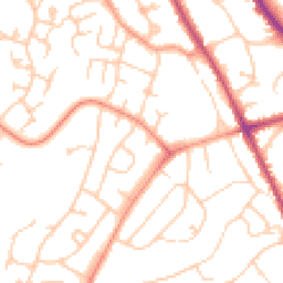 Daytime road noise heatmap for TN38 9HN