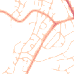 Daytime road noise heatmap for TN38 9JB