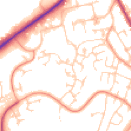 Daytime road noise heatmap for TN38 9RX