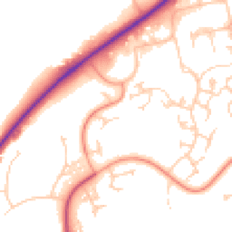 Daytime road noise heatmap for TN38 9RY