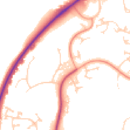 Daytime road noise heatmap for TN38 9ST
