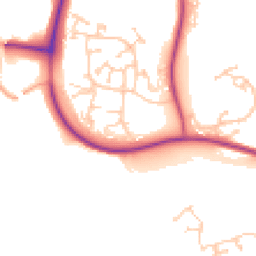 Daytime road noise heatmap for TN38 9TB