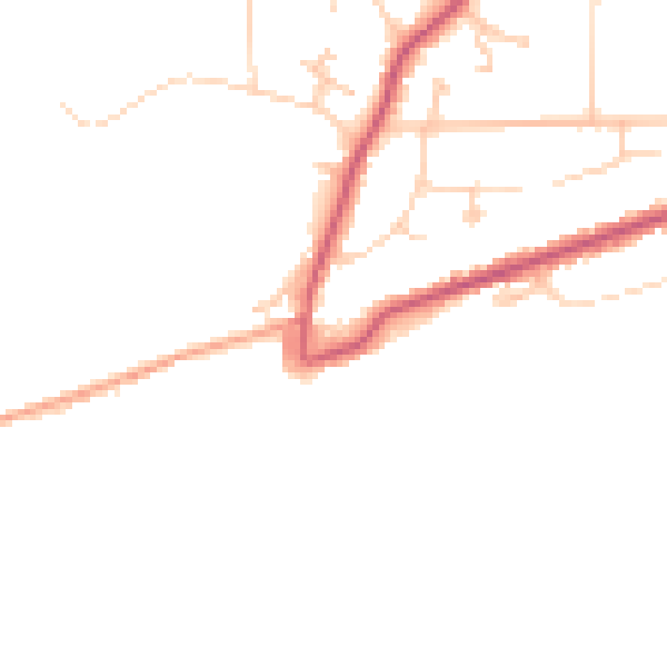 Daytime road noise heatmap for TN39 3AA