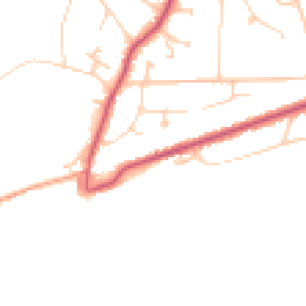 Daytime road noise heatmap for TN39 3AB
