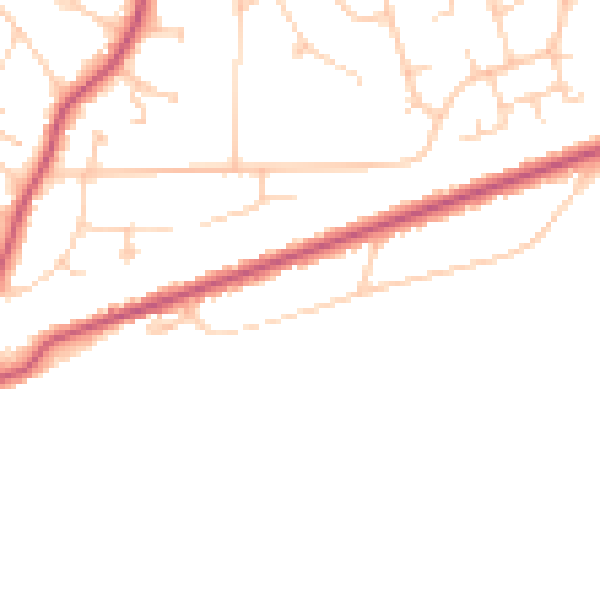 Daytime road noise heatmap for TN39 3AD