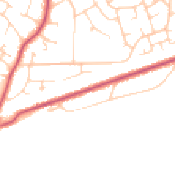 Daytime road noise heatmap for TN39 3AG