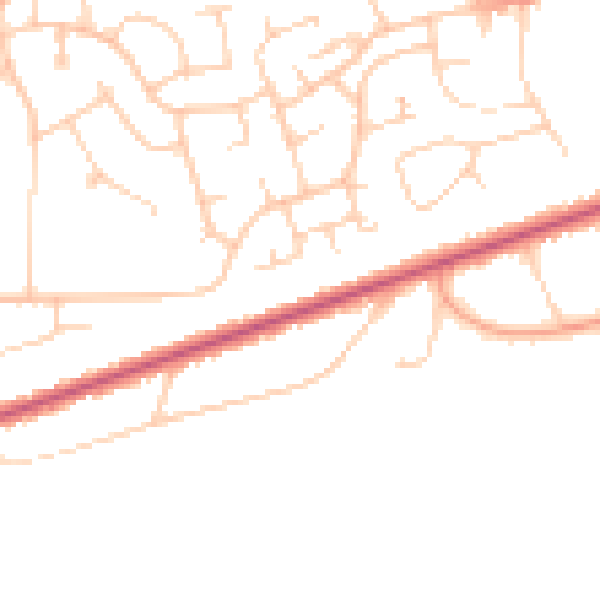 Daytime road noise heatmap for TN39 3AH