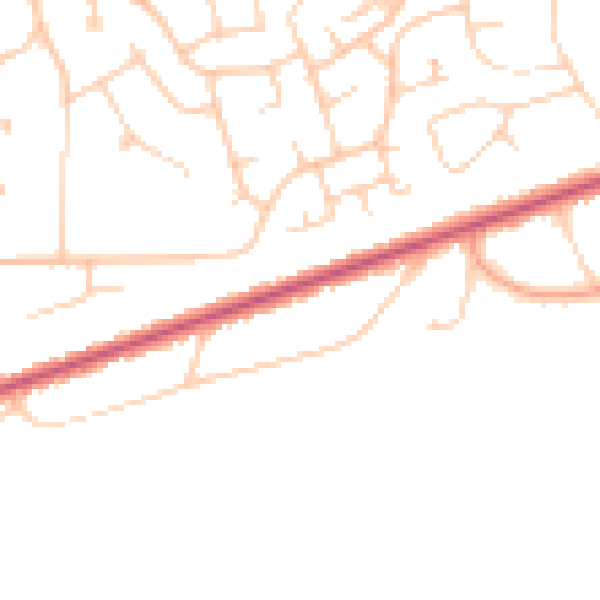 Daytime road noise heatmap for TN39 3AJ
