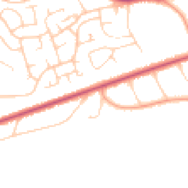 Daytime road noise heatmap for TN39 3AL