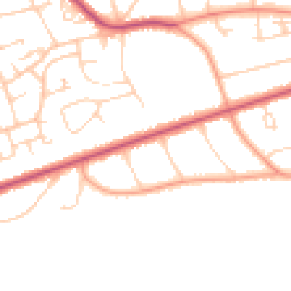 Daytime road noise heatmap for TN39 3AN