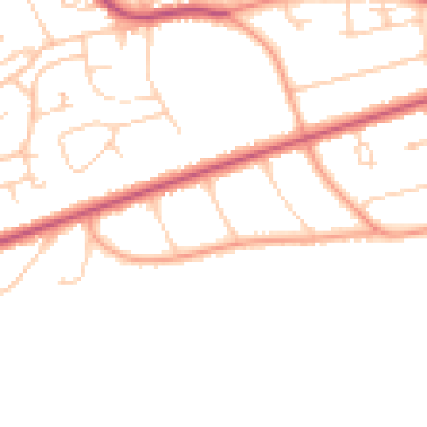 Daytime road noise heatmap for TN39 3AP