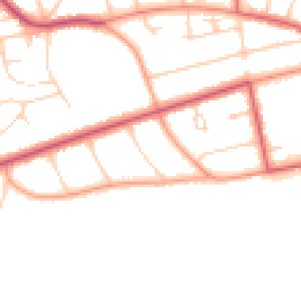 Daytime road noise heatmap for TN39 3AR