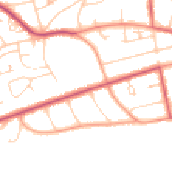 Daytime road noise heatmap for TN39 3AS