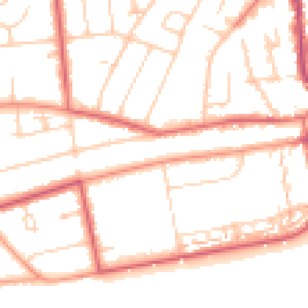 Daytime road noise heatmap for TN39 3AT
