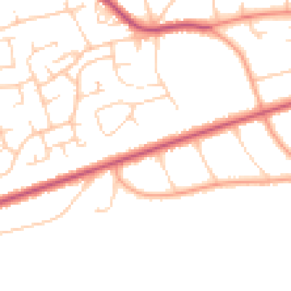Daytime road noise heatmap for TN39 3AW