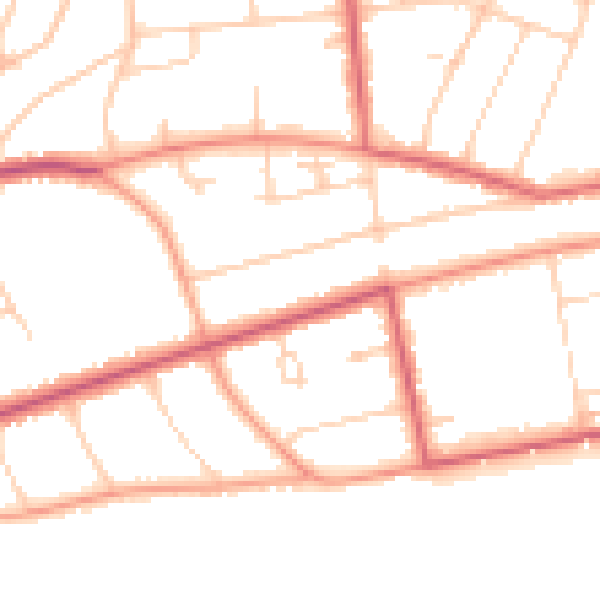 Daytime road noise heatmap for TN39 3AX