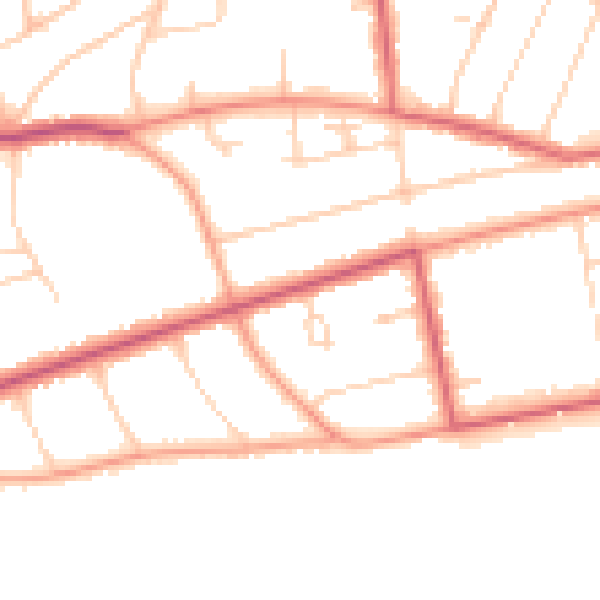 Daytime road noise heatmap for TN39 3AY