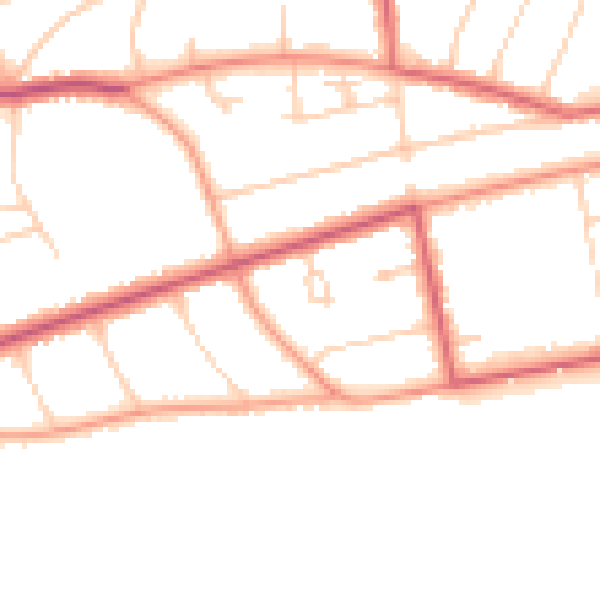Daytime road noise heatmap for TN39 3AZ