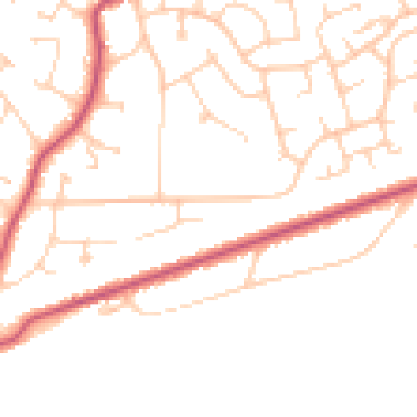Daytime road noise heatmap for TN39 3BA