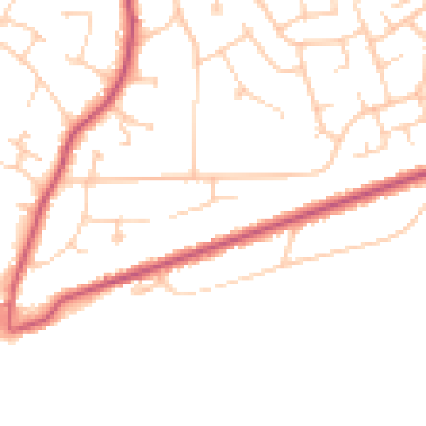 Daytime road noise heatmap for TN39 3BB