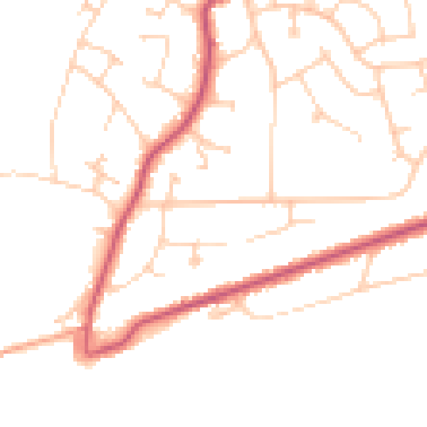 Daytime road noise heatmap for TN39 3BD